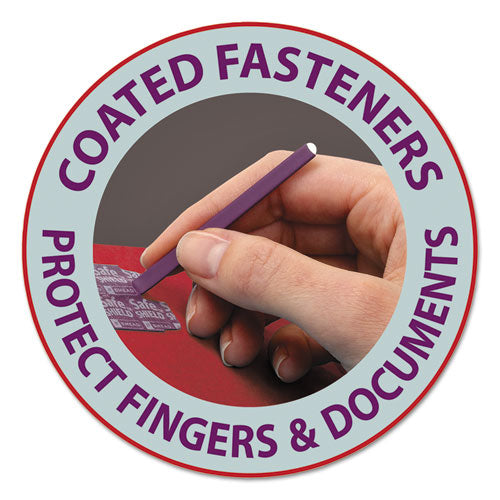 Colored Pressboard Fastener Folders With Safeshield Fasteners, 2" Expansion, 2 Fasteners, Letter Size, Bright Red, 25/box