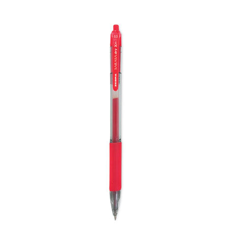 Sarasa Dry Gel X20 Gel Pen, Retractable, Fine 0.5 Mm, Red Ink, Translucent Red Barrel, 12/pack