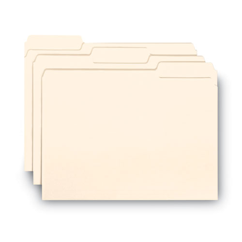 Interior File Folders, 1/3-cut Tabs: Assorted, Letter Size, 0.75" Expansion, Manila, 100/box