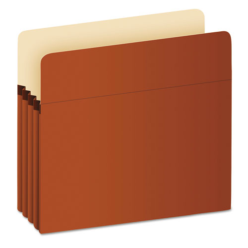 Pocket File, 3.5" Expansion, Legal Size, Red Fiber