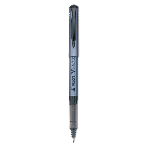 V Razor Point Liquid Ink Porous Point Pen, Stick, Extra-fine 0.5 Mm, Black Ink, Gray Barrel, Dozen