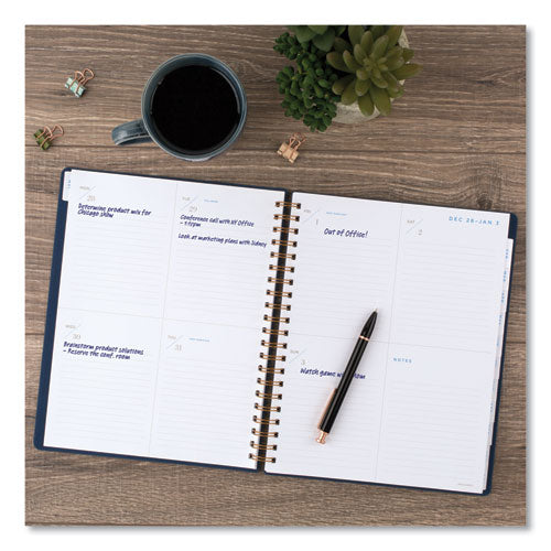 Signature Collection Firenze Navy Weekly/monthly Planner, 11 X 8.5, Navy Cover, 13-month (jan To Jan): 2023 To 2024