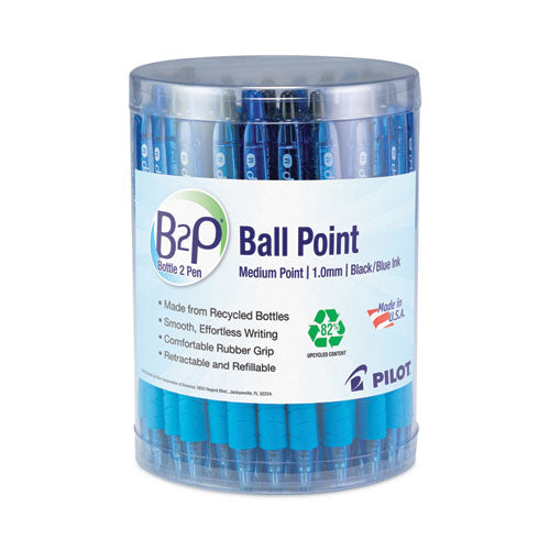 B2p Bottle-2-pen Recycled Ballpoint Pen, Retractable, Medium 1 Mm, Assorted Ink And Barrel Colors, 36/pack