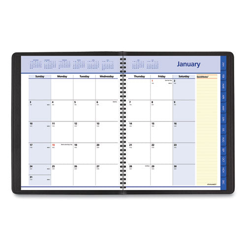 Quicknotes Monthly Planner, 11 X 8.25, Black Cover, 12-month (jan To Dec): 2023