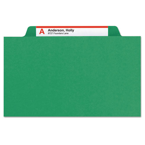 Expanding Recycled Heavy Pressboard Folders, 1/3-cut Tabs: Assorted, Letter Size, 1" Expansion, Green, 25/box