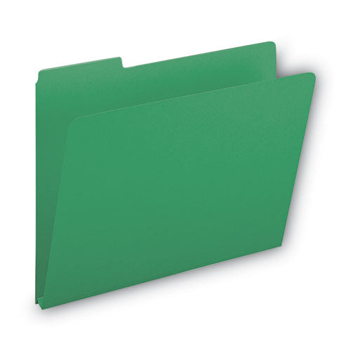 Expanding Recycled Heavy Pressboard Folders, 1/3-cut Tabs: Assorted, Letter Size, 1" Expansion, Green, 25/box