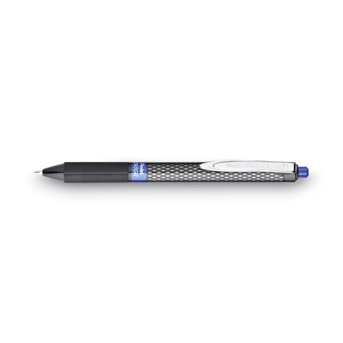 Oh! Gel Pen, Retractable, Medium 0.7 Mm, Blue Ink, Black Barrel, Dozen