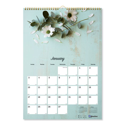 Twin-wirebound Wall Calendar, One Month Per Page, 12 X 17, White Sheets, 12-month (jan To Dec): 2023