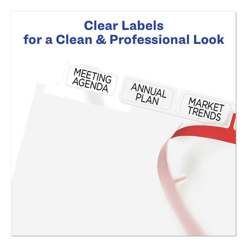 Print And Apply Index Maker Clear Label Dividers, Big Tab, 8-tab, 11 X 8.5, White, 5 Sets