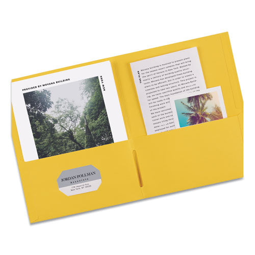 Two-pocket Folder, 40-sheet Capacity, 11 X 8.5, Yellow, 25/box