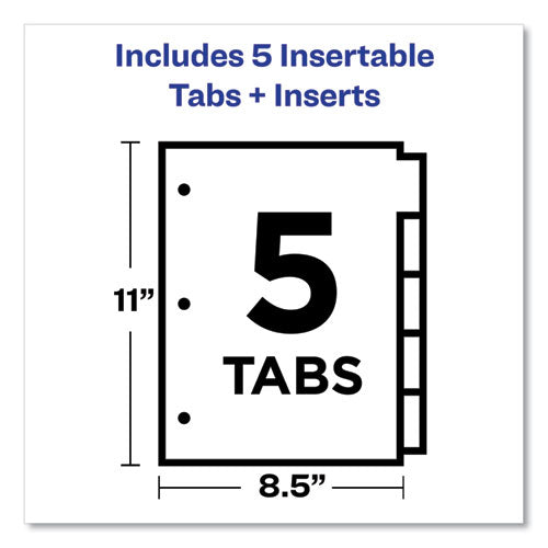 Insertable Big Tab Dividers, 5-tab, Single-sided Copper Edge Reinforcing, 11 X 8.5, Buff, Assorted Tabs, 1 Set