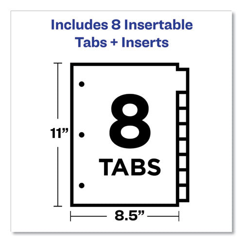 Plastic Insertable Dividers, 8-tab, 11 X 8.5, Clear Tabs, 1 Set