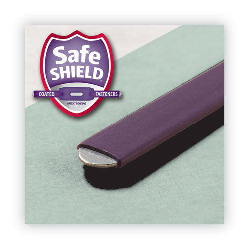 End Tab Pressboard Classification Folders, Two Safeshield Coated Fasteners, 1" Expansion, Legal Size, Gray-green, 25/box