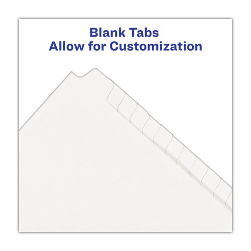 Blank Tab Legal Exhibit Index Divider Set, 25-tab, 11 X 8.5, White, 1 Set