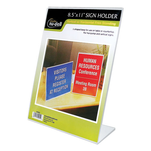 Clear Plastic Sign Holder, Stand-up, 8.5 X 11
