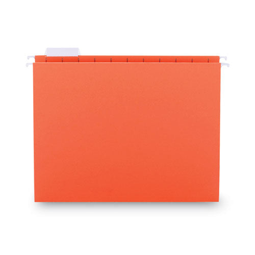 Colored Hanging File Folders With 1/5 Cut Tabs, Letter Size, 1/5-cut Tabs, Orange, 25/box