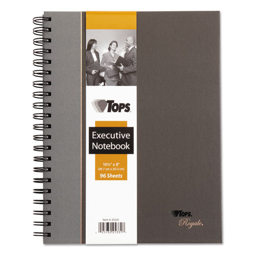 Royale Wirebound Business Notebooks, 1-subject, Medium/college Rule, Black/gray Cover, (96) 11.75 X 8.25 Sheets