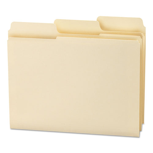 Supertab Reinforced Guide Height Top Tab Folders, 1/3-cut Tabs: Assorted, Letter Size, 0.75" Expansion, Manila, 100/box