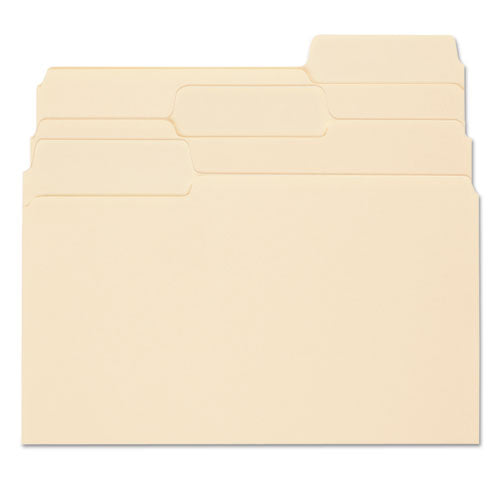 Supertab Reinforced Guide Height Top Tab Folders, 1/3-cut Tabs: Assorted, Letter Size, 0.75" Expansion, Manila, 100/box