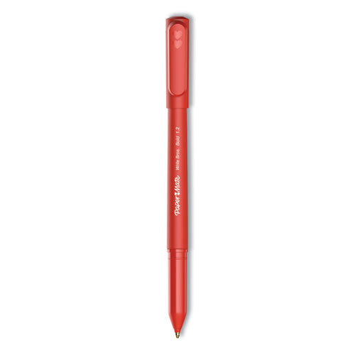 Write Bros. Ballpoint Pen, Stick, Bold 1.2 Mm, Red Ink, Red Barrel, Dozen