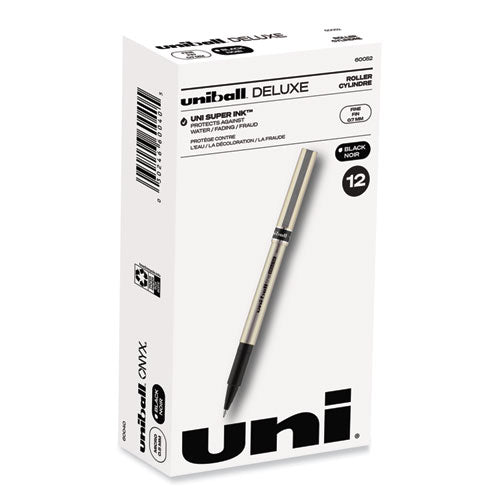 Deluxe Roller Ball Pen, Stick, Fine 0.7 Mm, Black Ink, Champagne Barrel, Dozen