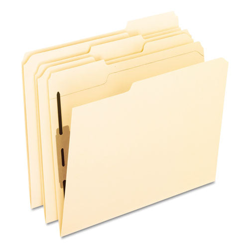 Manila Fastener Folders With Bonded Lesspace Fasteners, 2 Fasteners, Letter Size, Manila Exterior, 50/box