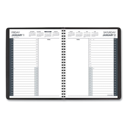 24-hour Daily Appointment Book, 8.75 X 7, Black Cover, 12-month (jan To Dec): 2023