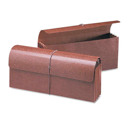 Classic Expanding Wallets, 3.5" Expansion, 1 Section, Elastic Cord Closure, Legal Size, Redrope