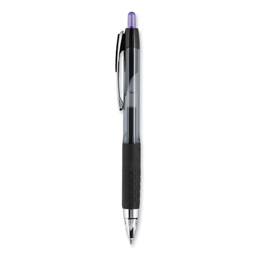 Signo 207 Gel Pen, Retractable, Medium 0.7 Mm, Purple Ink, Smoke/black/purple Barrel, Dozen