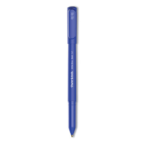 Write Bros. Ballpoint Pen, Stick, Bold 1.2 Mm, Blue Ink, Blue Barrel, Dozen