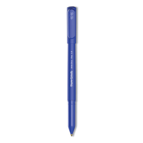 Write Bros. Ballpoint Pen, Stick, Bold 1.2 Mm, Blue Ink, Blue Barrel, Dozen