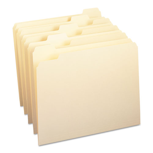 Manila File Folders, 1/5-cut Tabs: Assorted, Letter Size, 0.75" Expansion, Manila, 100/box