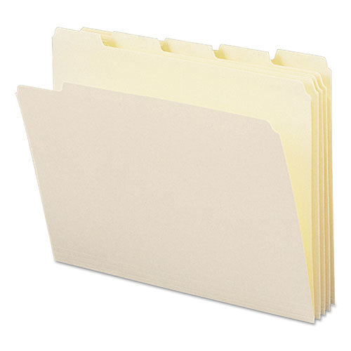 Manila File Folders, 1/5-cut Tabs: Assorted, Letter Size, 0.75" Expansion, Manila, 100/box