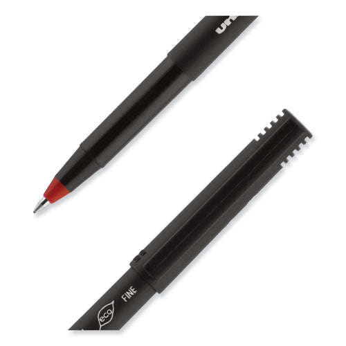 Onyx Roller Ball Pen, Stick, Fine 0.7 Mm, Red Ink, Black Matte Barrel, Dozen