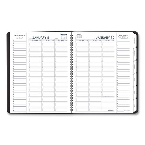Triple View Weekly Vertical-column Format Appointment Book, 11 X 8.25, Black Cover, 12-month (jan To Dec): 2023