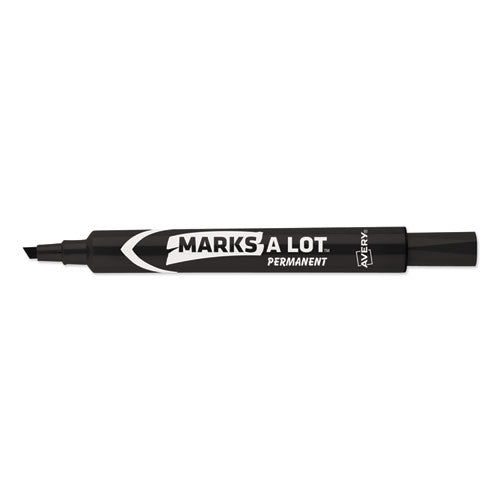 Marks A Lot Large Desk-style Permanent Marker, Broad Chisel Tip, Black, Dozen (8888)