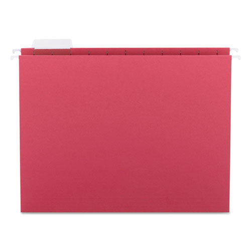 Colored Hanging File Folders With 1/5 Cut Tabs, Letter Size, 1/5-cut Tabs, Red, 25/box