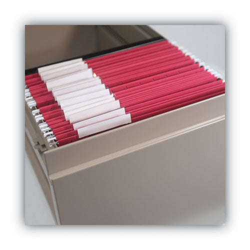 Colored Hanging File Folders With 1/5 Cut Tabs, Letter Size, 1/5-cut Tabs, Red, 25/box