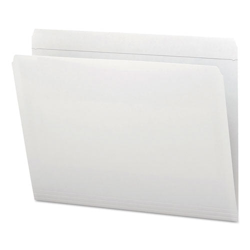 Reinforced Top Tab Colored File Folders, Straight Tabs, Letter Size, 0.75" Expansion, White, 100/box