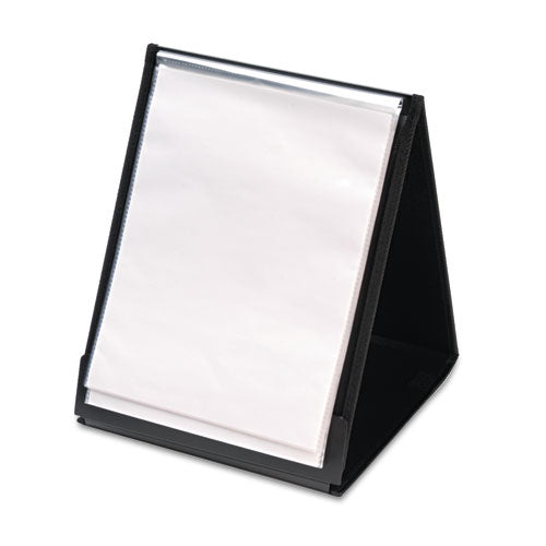 Showfile Horizontal Display Easel, 20 Letter-size Sleeves, Black