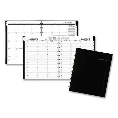 Move-a-page Weekly/monthly Appointment Book, 11 X 8.75, Black Cover, 12-month (jan To Dec): 2023