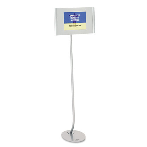 Designer Sign Stand, Silver Aluminum Frame, 11 X 17