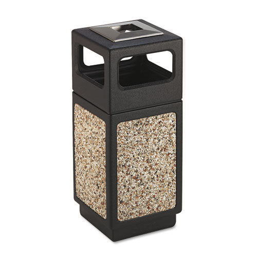 Canmeleon Aggregate Panel Receptacles, 38 Gal, Polyethylene/stainless Steel, Black