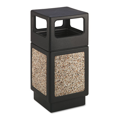 Canmeleon Aggregate Panel Receptacles, 38 Gal, Polyethylene/stainless Steel, Black