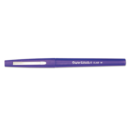 Paper Mate Flair Felt Pen, Medium Point, Blue Ink, Dozen (8410152