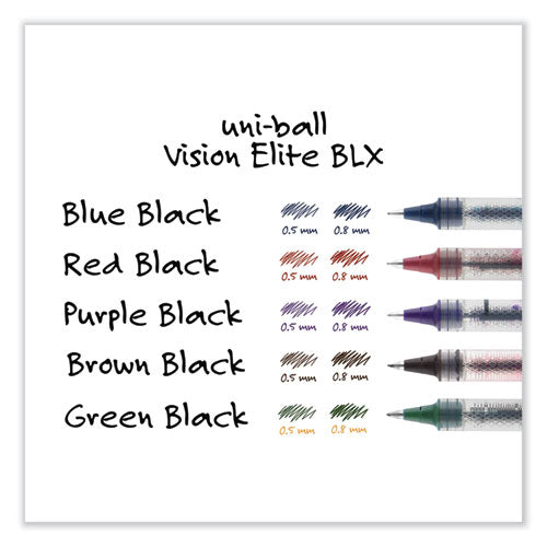 Vision Elite Roller Ball Pen, Stick, Bold 0.8 Mm, Blue-black Ink, White/blue Barrel