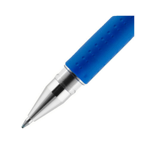 Signo Grip Gel Pen, Stick, Medium 0.7 Mm, Blue Ink, Silver/blue Barrel, Dozen