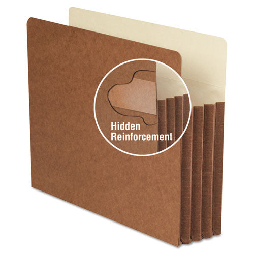 Redrope Tuff Pocket Drop-front File Pockets With Fully Lined Gussets, 5.25" Expansion, Letter Size, Redrope, 10/box