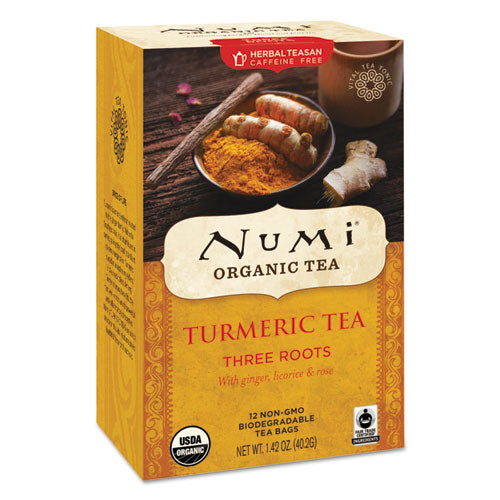 Numi Turmeric Tea Three Roots 1.42 Oz Bag 12/box