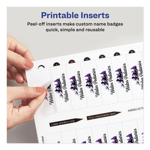 The Mighty Badge Name Badge Inserts, 1 X 3, Clear, Laser, 20/sheet, 5 Sheets/pack